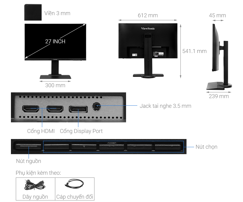 Màn hình ViewSonic Gaming XG2705 27 inch 2K/144Hz/1ms