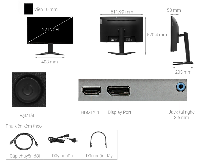 Lenovo LCD Legion Gaming G27c-10 27 inch Full HD 165Hz 1ms (66A3GACBVN)