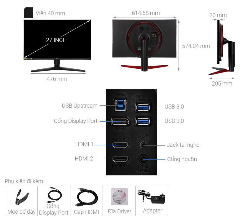 LG LCD UltraGear Gaming 27GL850-B.ATV 27 inch 2K 144Hz 1ms