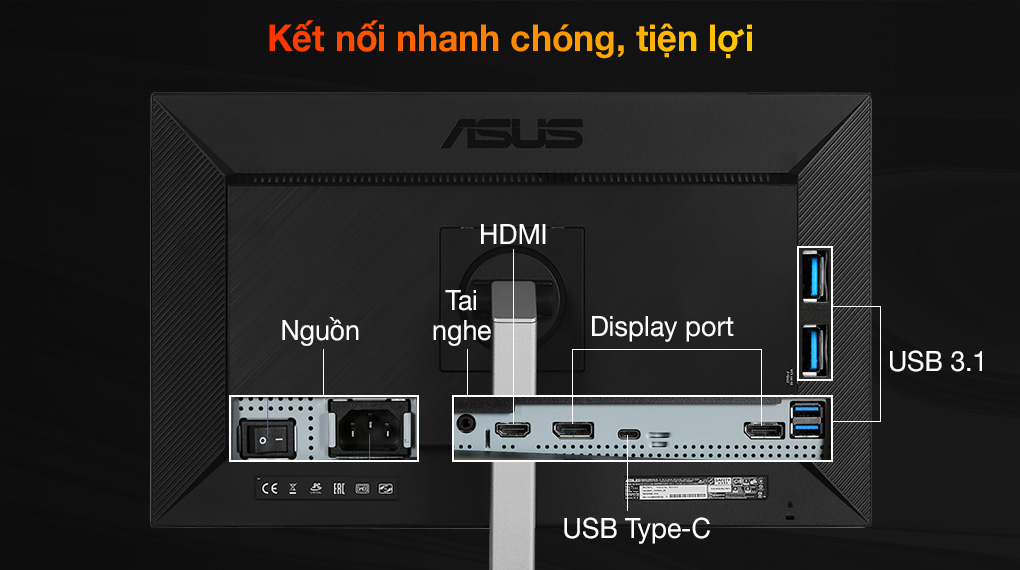 Asus LCD ProArt PA247CV 23.8 inch Full HD 75Hz 5ms - Cổng kết nối