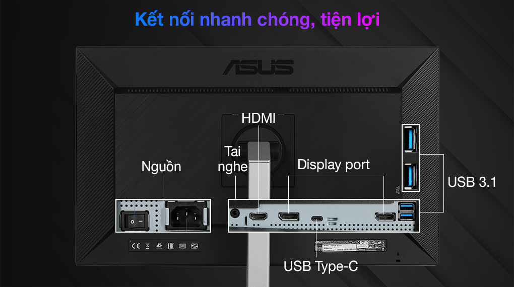 Asus LCD ProArt PA278CV 27 inch 2K 75Hz 5ms - Cổng kết nối