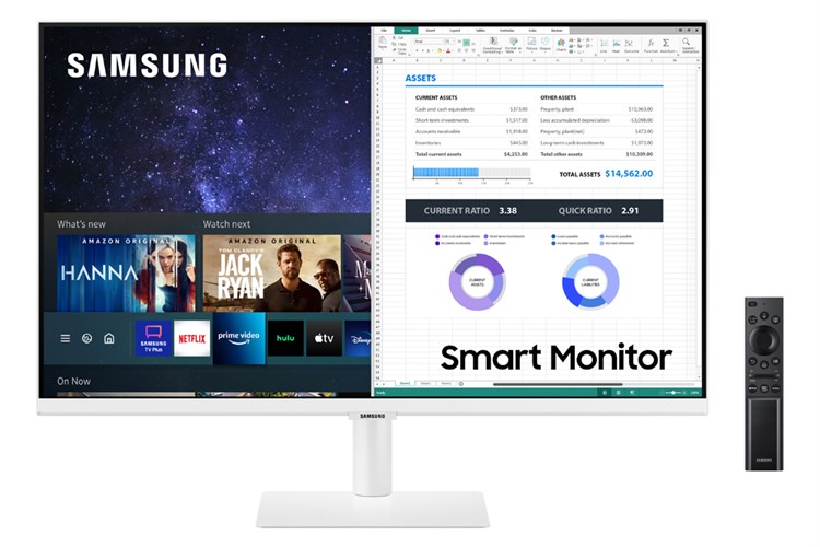 Màn hình thông minh Samsung Smart Monitor M5 27 inch Full HD - Remote (LS27AM501NEXXV) Màu Trắng
