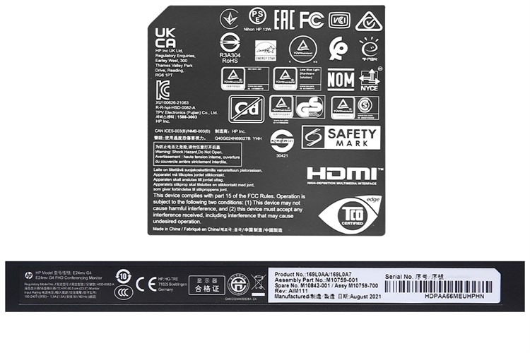 Màn hình HP EliteDisplay E24mv G4 169L0AA 23.8 inch FHD/60Hz/5ms/HDMI/DisplayPort/USB Màu Bạc