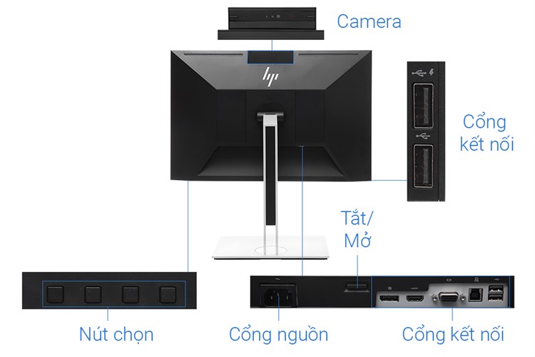 Màn hình HP EliteDisplay E24mv G4 169L0AA 23.8 inch FHD/60Hz/5ms/HDMI/DisplayPort/USB Màu Bạc