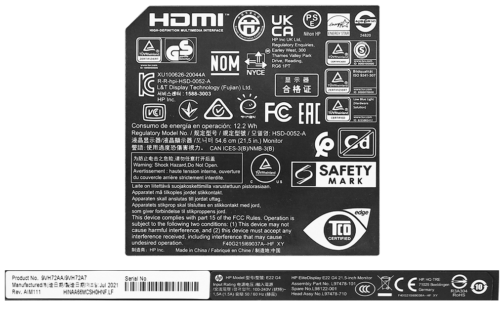 HP LCD E22 G4 21.5 inch FullHD/5ms (9VH72AA)