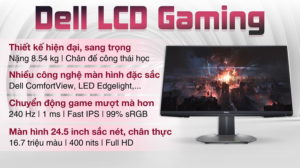 Màn hình Dell Gaming S2522HG 24.5 inch - Chính hãng, giá rẻ