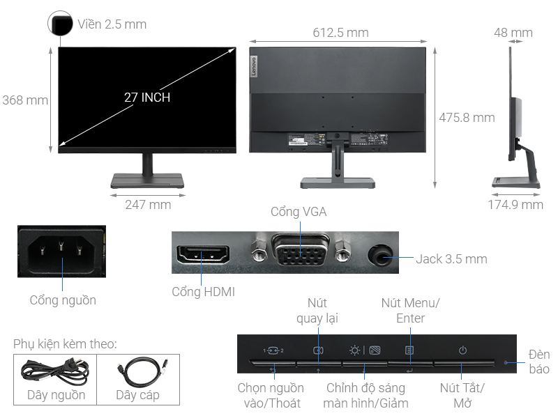 Màn hình Lenovo L27e-30 66BEKAC2VN 27 inch Full HD/75Hz/4ms-6ms