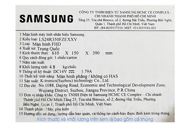 Màn hình Samsung LS24R350FZEXXV 23.8 inch FHD/IPS/75Hz/5ms/FreeSync/HDMI Màu Đen - Xám