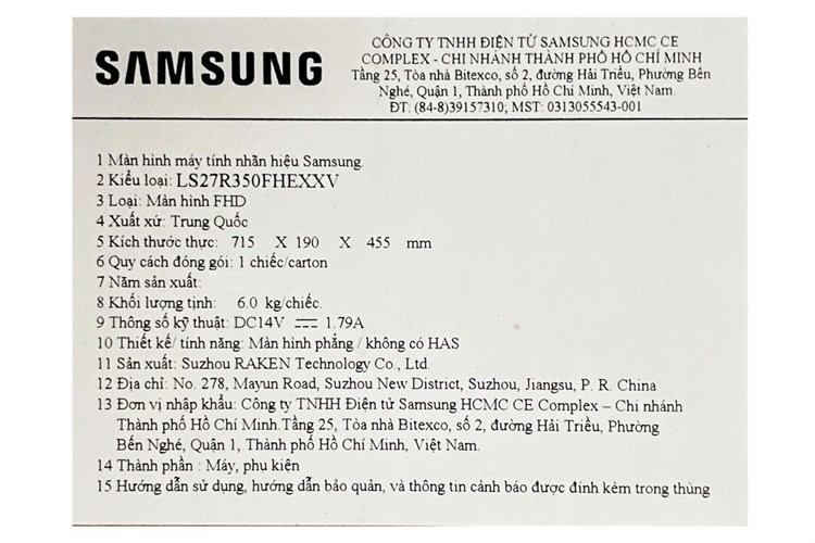Màn hình Samsung LS27R350FHEXXV 27 inch FHD/IPS/75Hz/5ms/HDMI Màu Đen