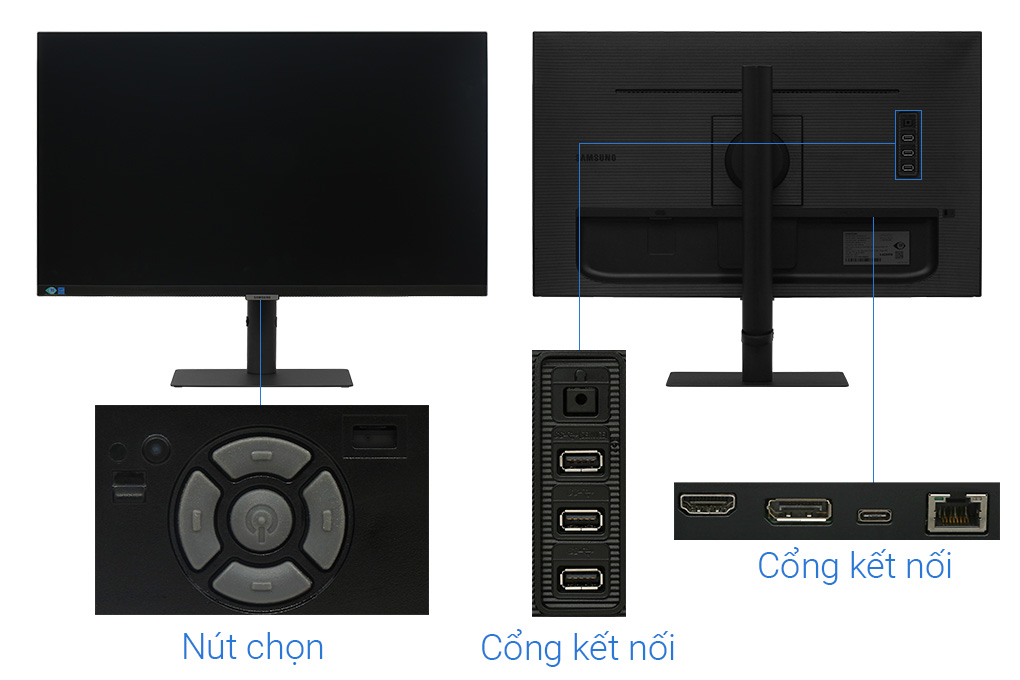 Màn hình Samsung ViewFinity S8 S80PB LS27B800PXEXXV 27 inch 4K/IPS/60Hz/5ms/HDR400/HDMI/TypeC Màu Đen