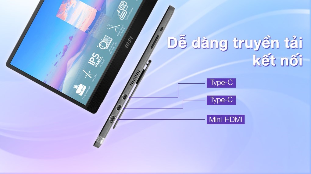 Màn hình di động MSI Pro MP161 15.6 inch FHD/IPS/60Hz/4ms/HDMI/TypeC