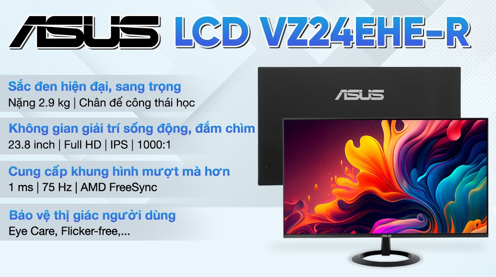 Màn hình Asus VZ24EHE-R 23.8 inch FHD/IPS/75Hz/1ms/FreeSync/HDMI