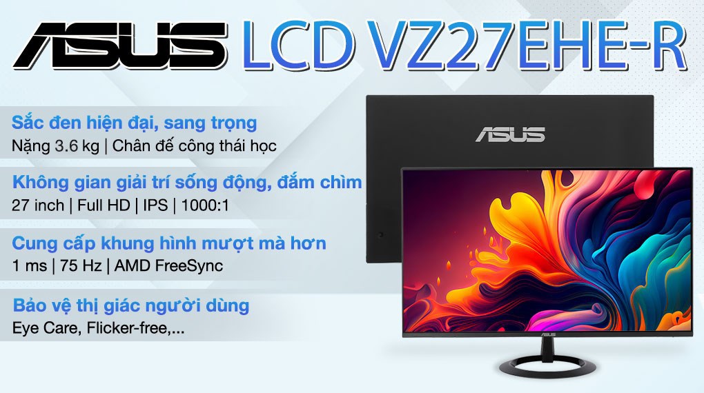 Màn hình Asus VZ27EHE-R 27 inch FHD/IPS/75Hz/1ms/FreeSync/HDMI
