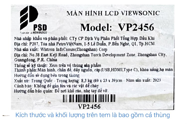 Màn hình ViewSonic ColorPro VP2456 24 inch FHD/IPS/60Hz/5ms/HDMI/TypeC/USB Màu Đen