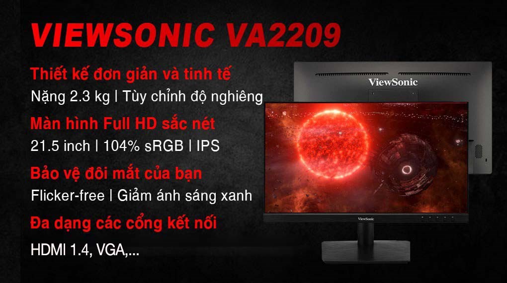 Màn hình ViewSonic VA2209-H 21.5 inch FHD/75Hz/4ms/HDMI