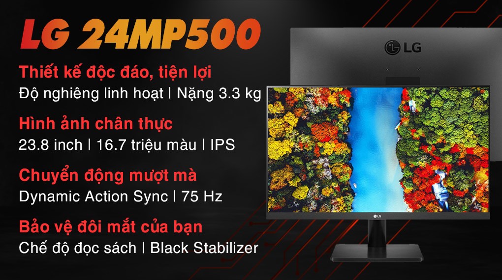 Màn hình LG 24MP500-B.ATV 23.8 inch FHD/IPS/75Hz/5ms/HDMI