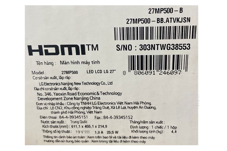 Màn hình LG 27MP500-B.ATV 27 inch FHD/IPS/75Hz/5ms/HDMI Màu Đen