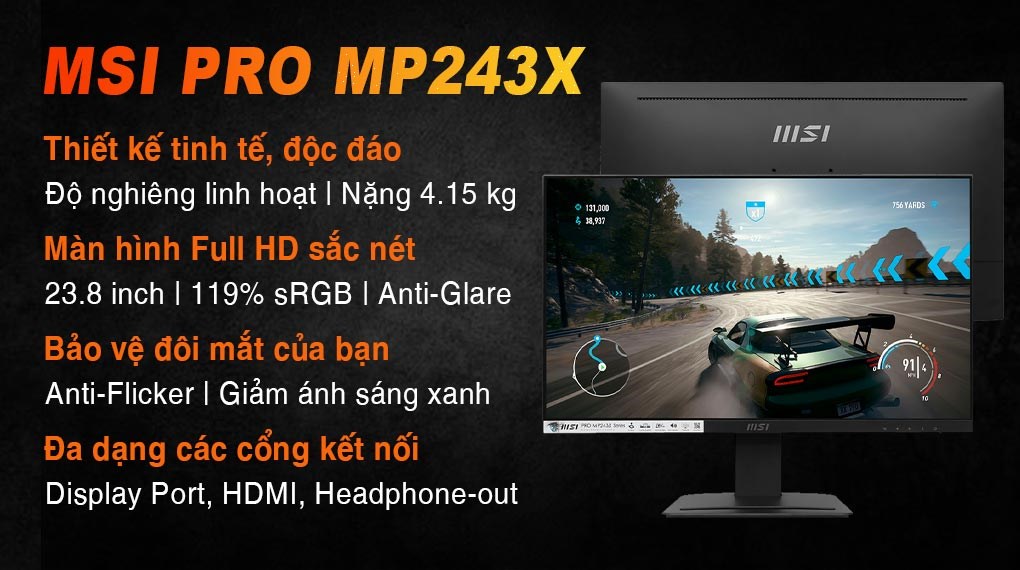 Màn hình MSI PRO MP243X 23.8 inch FHD/IPS/100Hz/4ms/HDMI