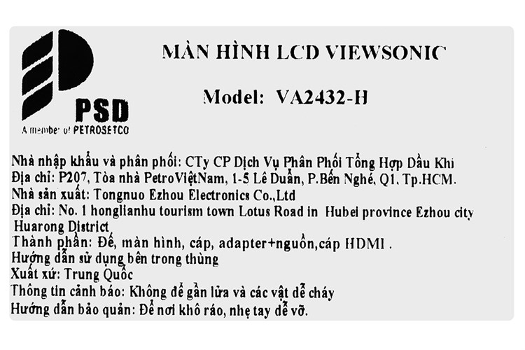 Màn hình ViewSonic VA2432-H 24 inch FHD/IPS/75Hz/4ms/FreeSync/HDMI