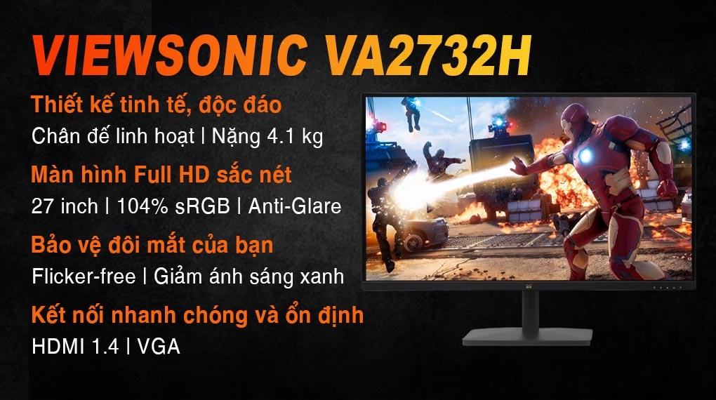 Màn hình ViewSonic VA-2732H 27 inch FHD/IPS/75Hz/4ms/FreeSync/HDMI