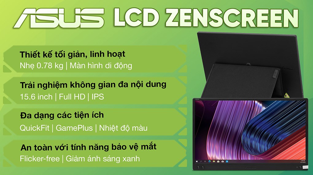 Màn hình di động Asus ZenScreen MB166C 15.6 inch FHD/IPS/60Hz/5ms/TypeC/Túi