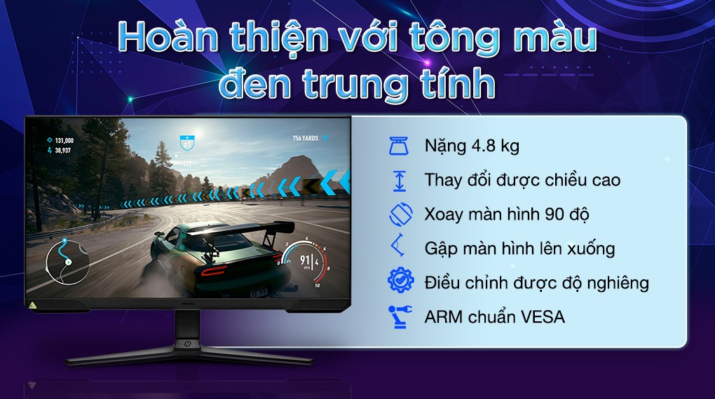 Màn hình Gaming Samsung Odyssey G5 G51C LS27CG510EEXXV 27 inch 2K/VA/165Hz/1ms/FreeSync/HDR10/DisplayPort