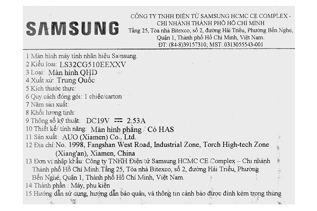 Màn hình Gaming Samsung Odyssey G5 G51C LS32CG510EEXXV 32 inch 2K/VA/165Hz/1ms/FreeSync/HDR10/DisplayPort Màu Đen