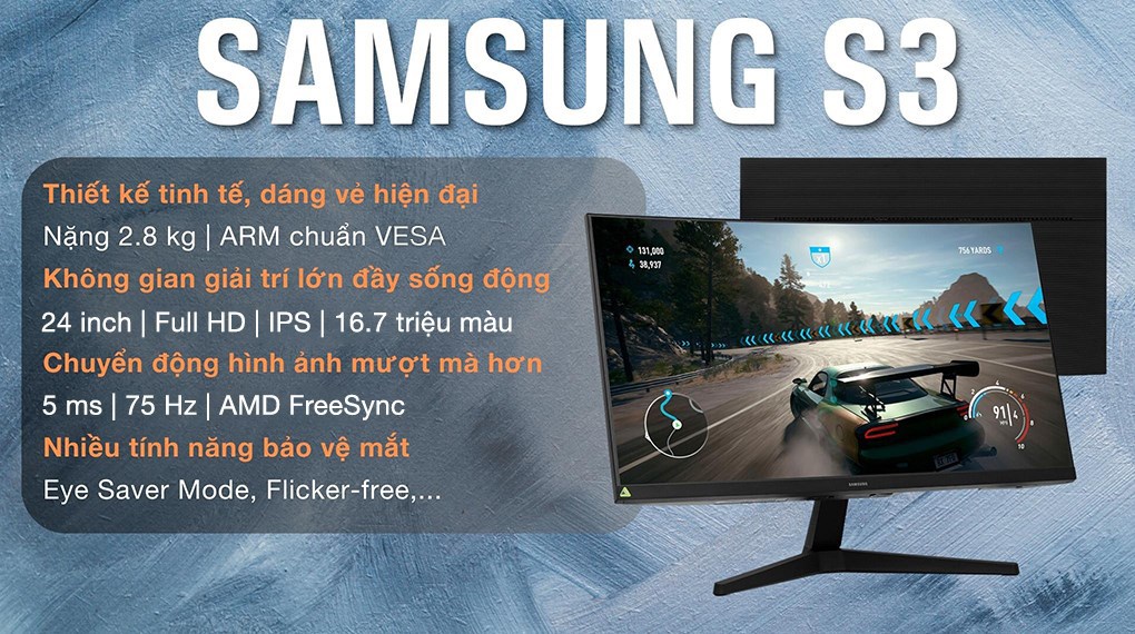 Màn hình Samsung S3 S31C LS24C310EAEXXV 24 inch FHD/IPS/75Hz/5ms/FreeSync/HDMI