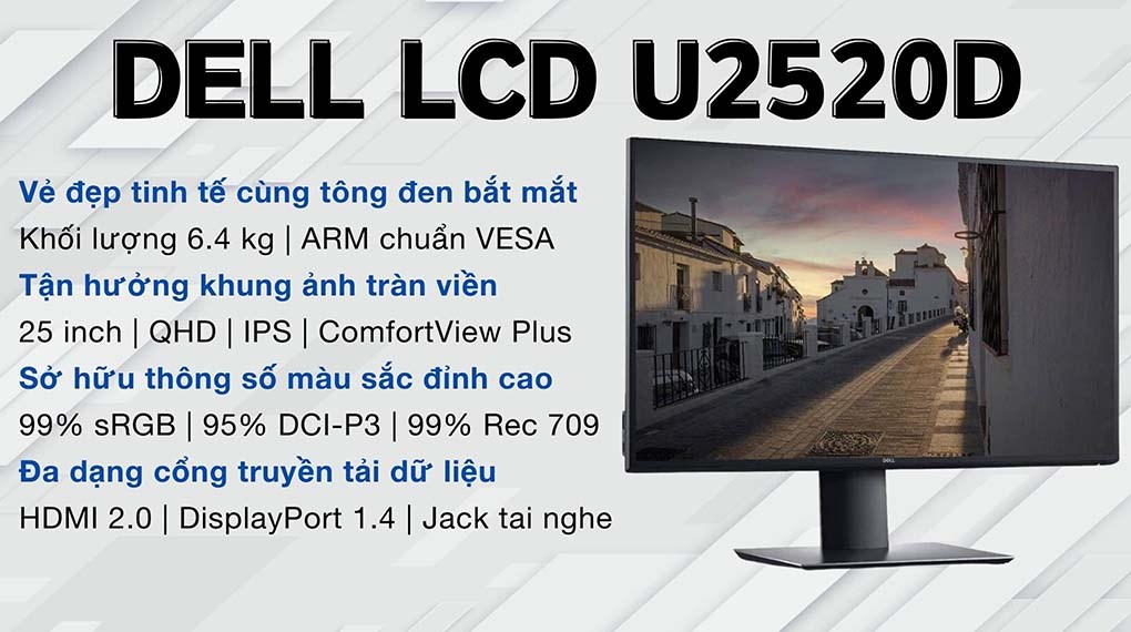 Màn hình Dell UltraSharp U2520D 25 inch 2K/IPS/60Hz/5ms/DisplayPort/TypeC