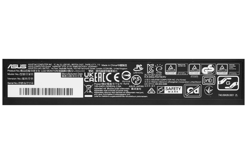 Màn hình Asus ProArt PA279CRV 27 inch 4K IPS/60Hz/5ms/DisplayPort/HDMI/TypeC Màu Đen