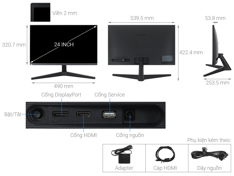 Màn hình Samsung S3 S33GC LS24C330GAEXXV 24 inch FHD/IPS/100Hz/4ms/HDMI/FreeSync