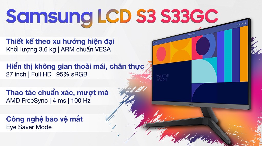 Màn hình Samsung S3 S33GC LS27C330GAEXXV 27 inch FHD/IPS/100Hz/4ms/HDMI