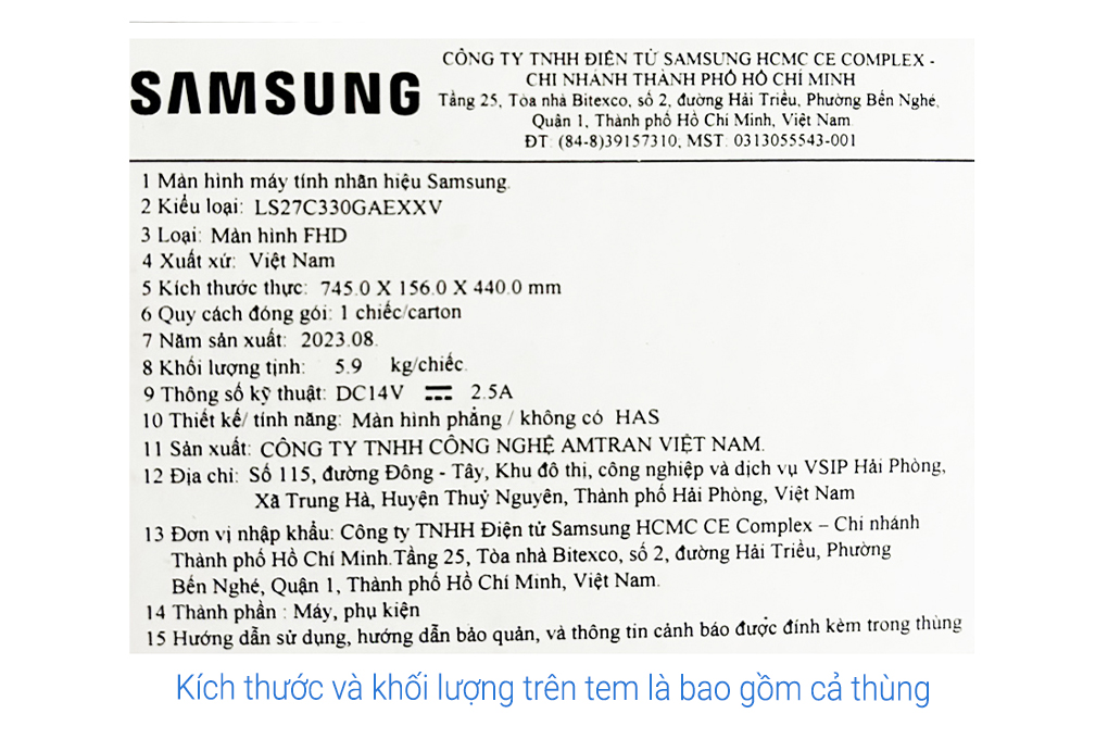 Màn hình Samsung S3 S33GC LS27C330GAEXXV 27 inch FHD/IPS/100Hz/4ms/HDMI Màu Đen