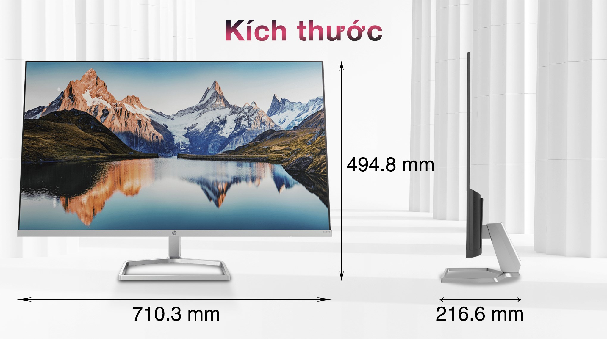 Màn hình HP M32f 32 inch FHD/VA/75Hz/7ms/FreeSync/HDMI/VGA