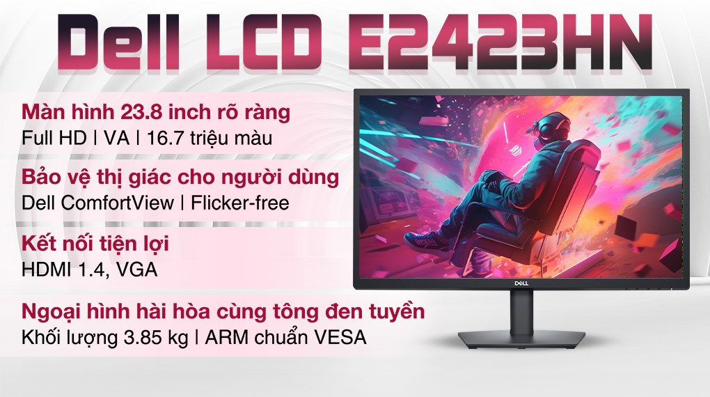 Màn hình Dell E2423HN 23.8 inch FHD/VA/60Hz/5ms/HDMI