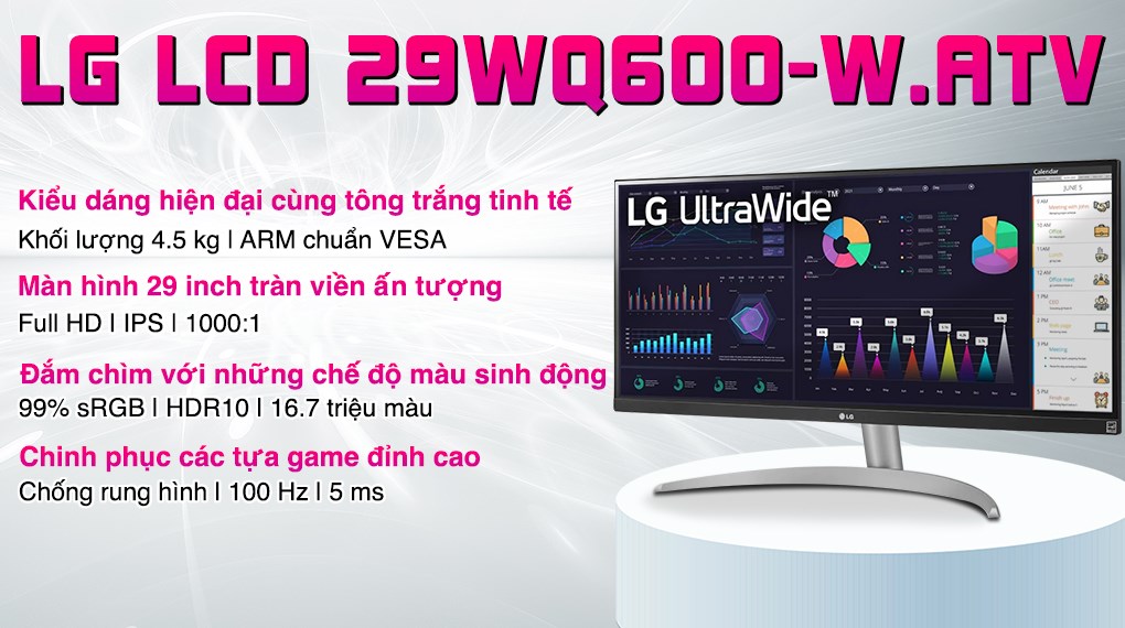 Màn hình LG LCD 29WQ600-W.ATV 29 inch FHD/IPS/100Hz/5ms/FreeSync/HDMI