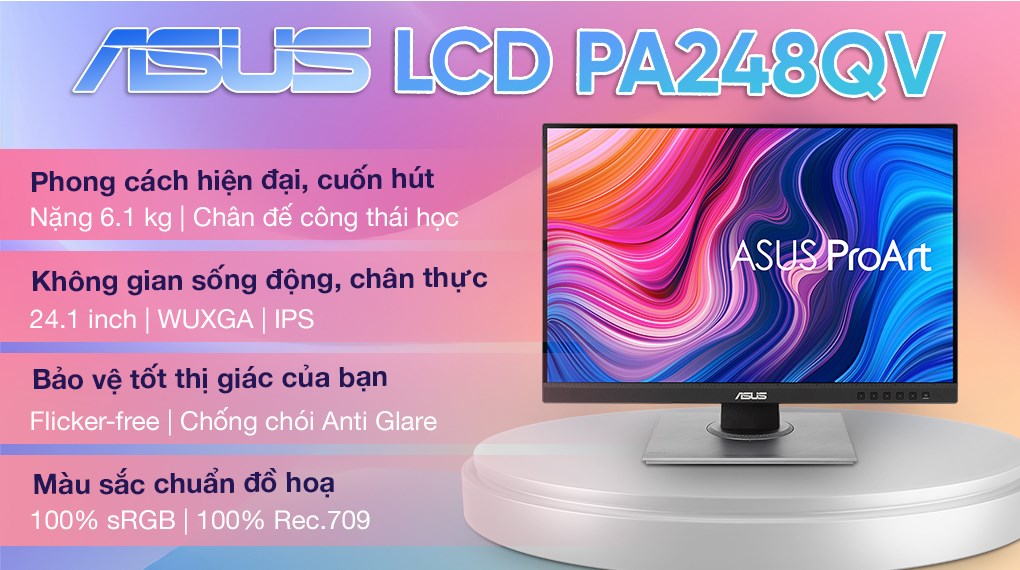 Màn hình Asus ProArt PA248QV 24.1 inch FHD/IPS/75Hz/5ms/DisplayPort/HDMI/VGA/USB