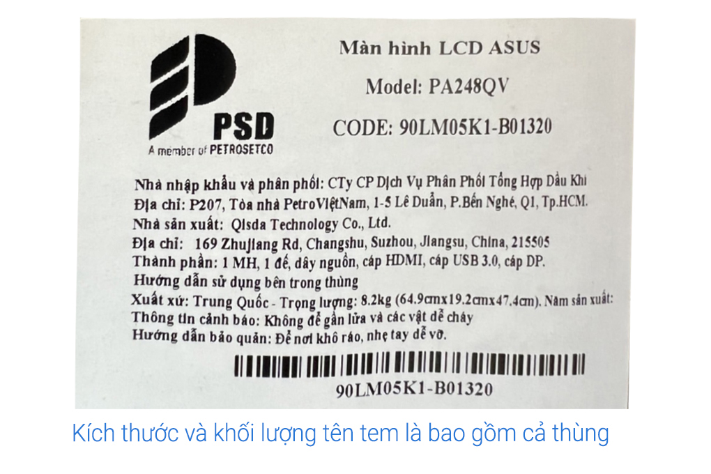 Màn hình Asus ProArt PA248QV 24.1 inch FHD/IPS/75Hz/5ms/DisplayPort/HDMI/VGA/USB Màu Đen