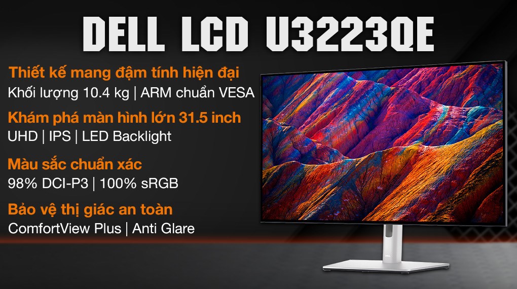 Màn hình Dell Ultrasharp U3223QE 32 inch 4K/IPS/60Hz/5ms/DisplayPort/TypeC