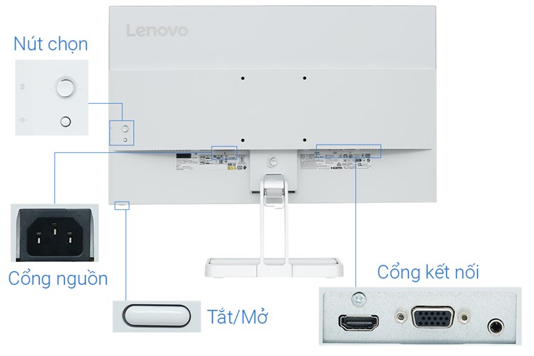Màn hình Lenovo L24i-40 23.8 inch FHD/IPS/100Hz/4ms/FreeSync/HDMI (67A8KAC3VN) Màu Bạc