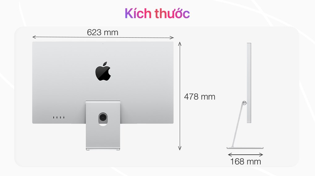 Apple Studio Display 27 inch 5K Kính Nano Chân Đế Cố Định Độ Cao (MMYW3SA/A)