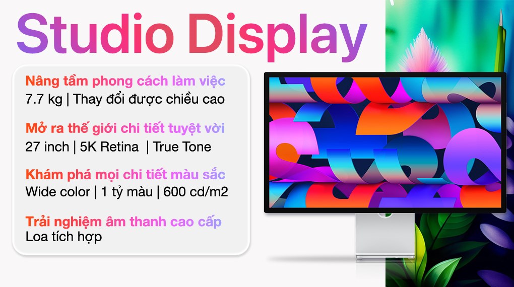 Apple Studio Display 27 inch 5K Retina Nano Chân Đế Điều Chỉnh Độ Cao (MMYV3SA/A)
