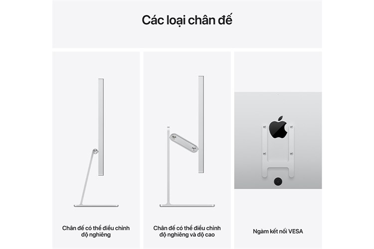 Apple Studio Display 27 inch 5K Retina Nano Chân Đế Điều Chỉnh Độ Cao (MMYV3SA/A) Màu Bạc
