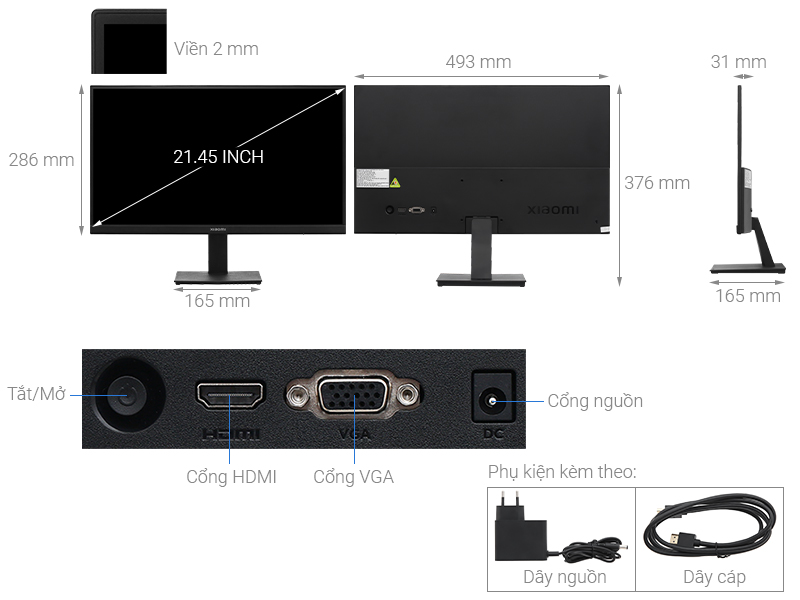 Màn hình Xiaomi A22i 21.45 inch FHD/VA/75Hz/6ms/HDMI (ELA5230EU)