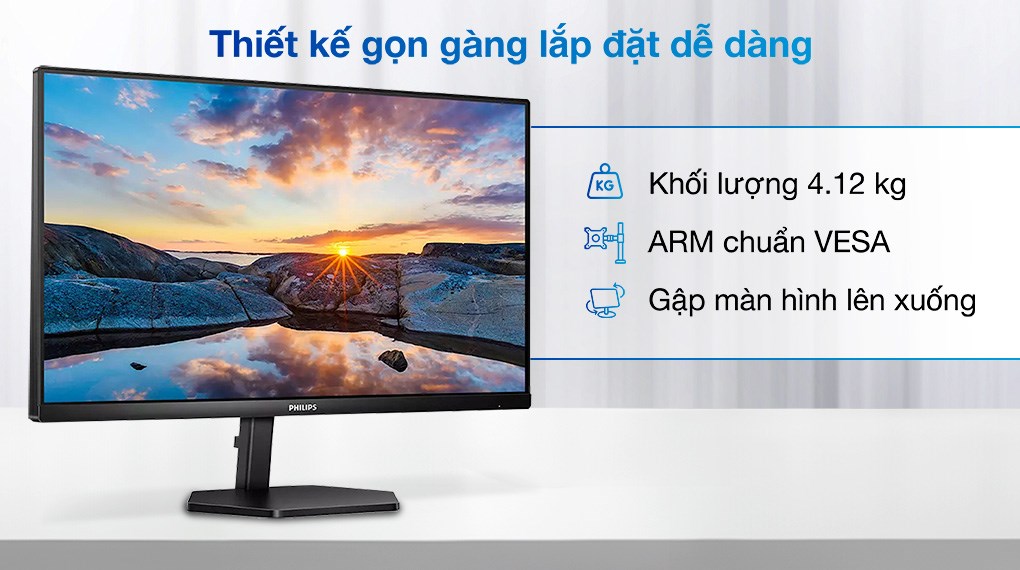 Màn hình Philips 24E1N3300A 23.8 inch FHD/IPS/75Hz/4ms/HDMI/TypeC