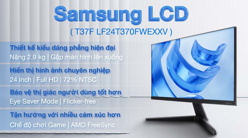 Màn hình Samsung T37F LF24T370FWEXXV 24 inch FHD/IPS/75Hz/5ms/HDMI