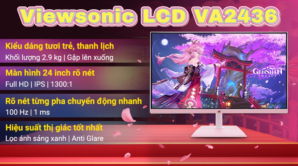 Màn hình Viewsonic VA2436-H-PN 24 inch FHD/IPS/100Hz/1ms/HDMI
