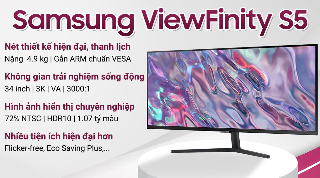Màn hình Samsung ViewFinity S5 S50GC LS34C500GAEXXV 34 inch 3K/VA/100Hz/5ms/HDMI