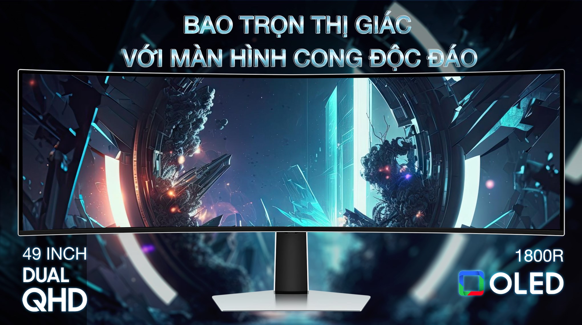 Màn hình Gaming Samsung Odyssey G9 G93SC LS49CG934SEXXV 49 inch 5K/OLED/240Hz/0.03ms/HDMI/DisplayPort