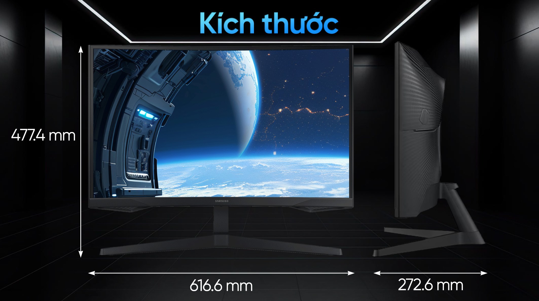 Màn hình Gaming Samsung Odyssey G5 G55C LS27CG552EEXXV 27 inch 2K/VA/165Hz/1ms/HDMI/DisplayPort